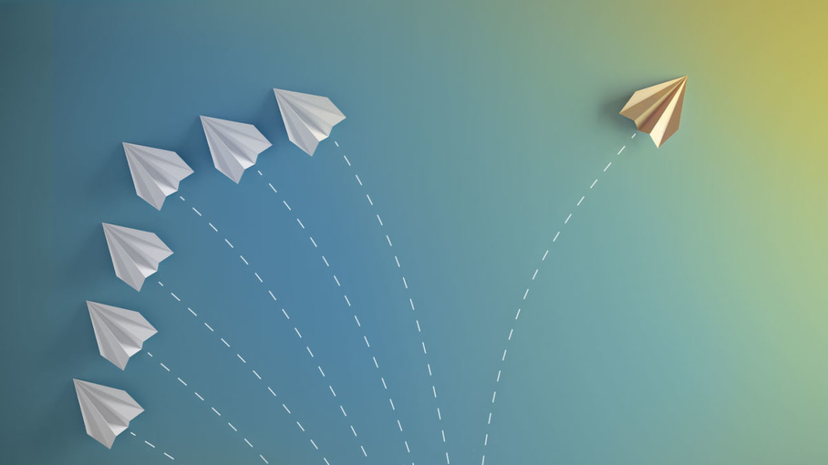 Image of paper airplane going its own way depicts challenge of innovating in EdTech.