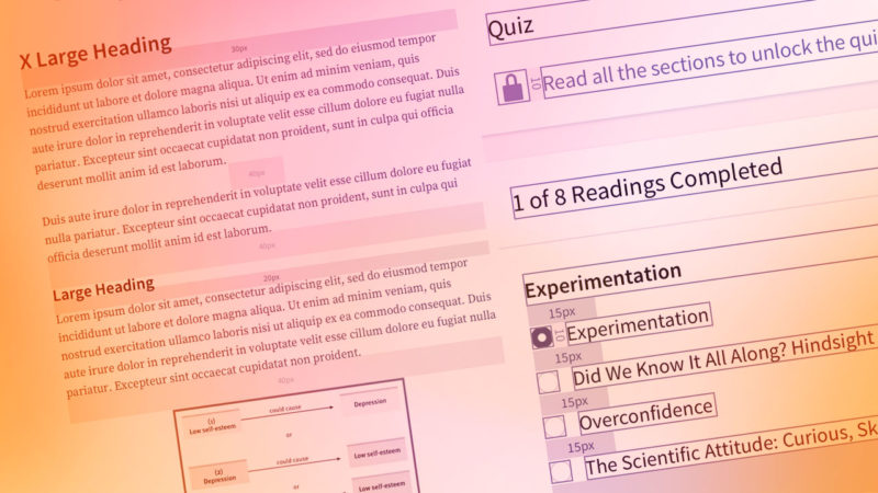 Image detail showing design system documentation for EdTech product.