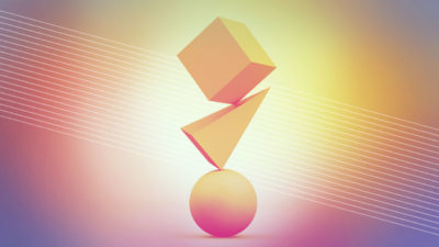 Image of stacked shapes illustrating that UX budgets are a balancing act.