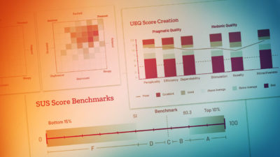 Background image showing different types of UX metrics