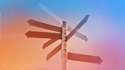 Image of road sign depicting multiple use cases for edtech product ux design