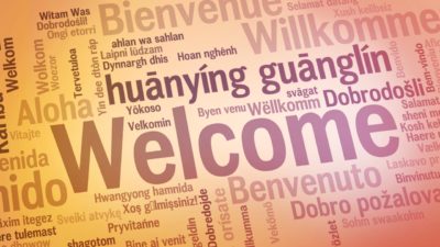 Image with Welcome written in many languages
