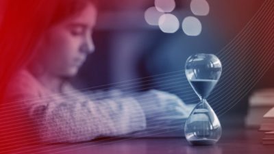 Photo of student studying with timer