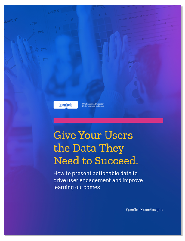 Image of eBook cover - How to present actionable data to drive user engagement and improve learning outcomes
