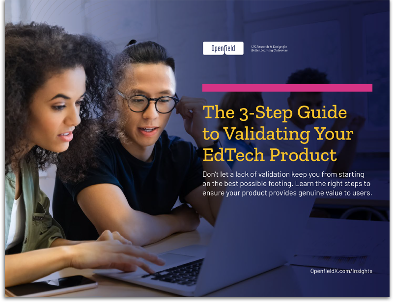 Image of PDF download cover - The 3-Step Guide to Validating Your EdTech Product