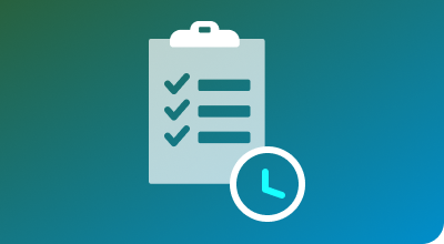 Clipboard with three completed checklist items and a clock, symbolizing a small but focused UX effort completed quickly to enable faster testing.