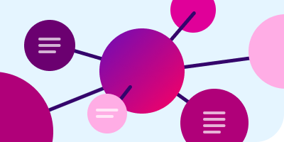 A diagram showing related information being clustered together.