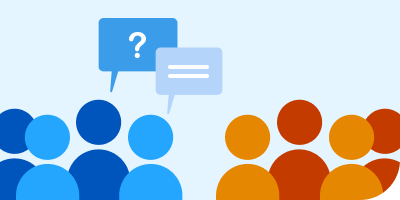 Collaborative stakeholder session with questions and discussion between groups.